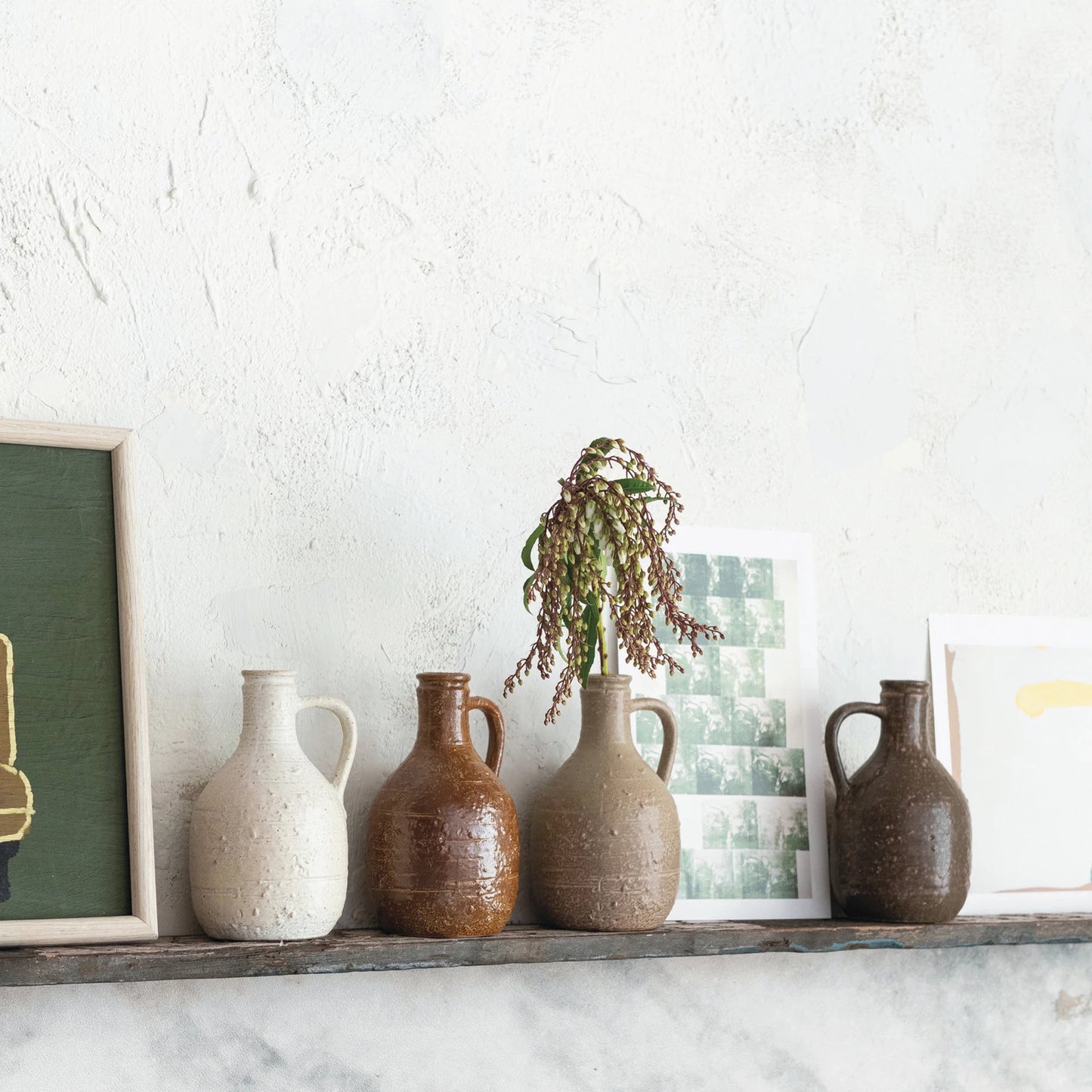 Decorative Stoneware Jug, Feathered Farmhouse