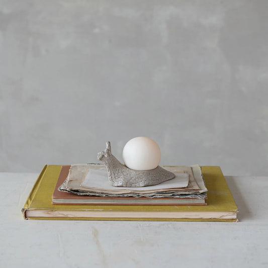 Orb Light with Snail Holder, Feathered Farmhouse