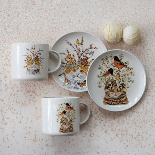 Cat Mug, Feathered Farmhouse