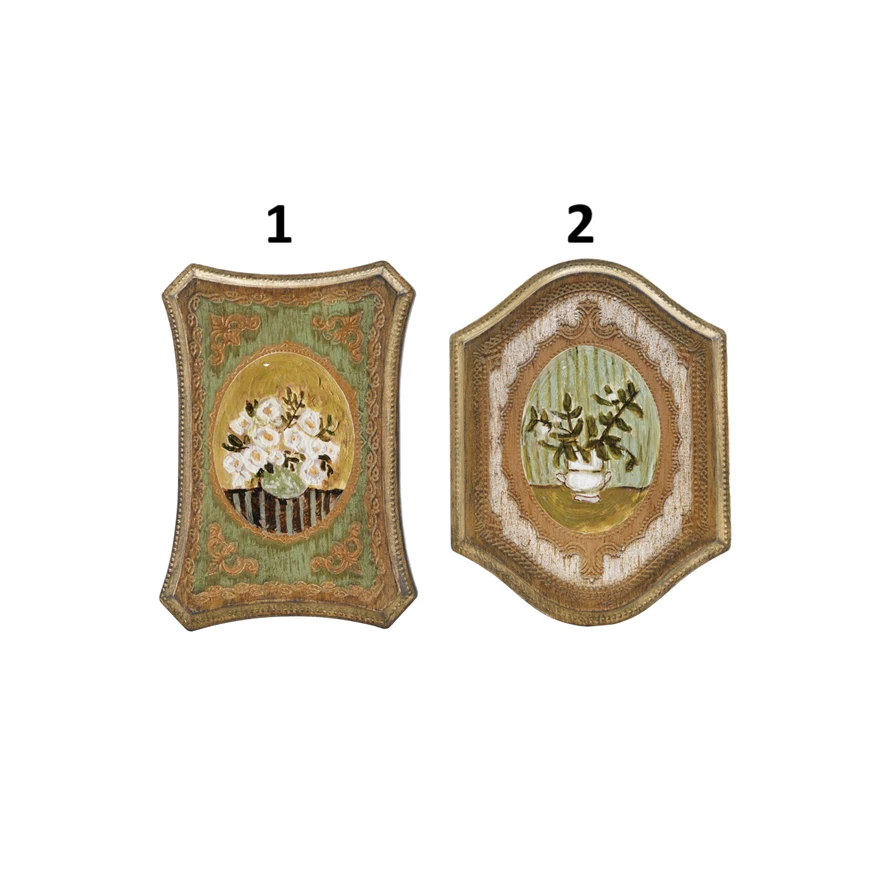 Wall Decor with Flowers in Vase, Feathered Farmhouse