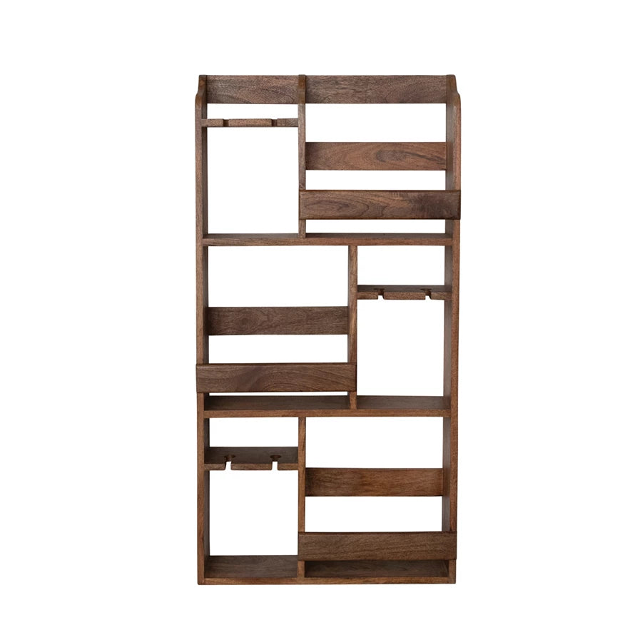 Wall Wine Rack and Shelf, Feathered Farmhouse