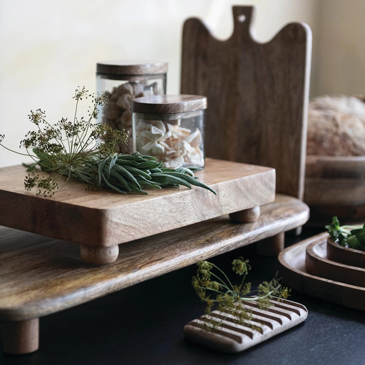 Curved Cheese/Serving Board, Feathered Farmhouse
