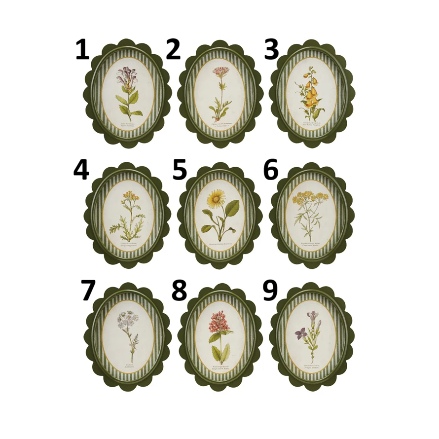 Framed Glass Scalloped Wall Decor, Feathered Farmhouse