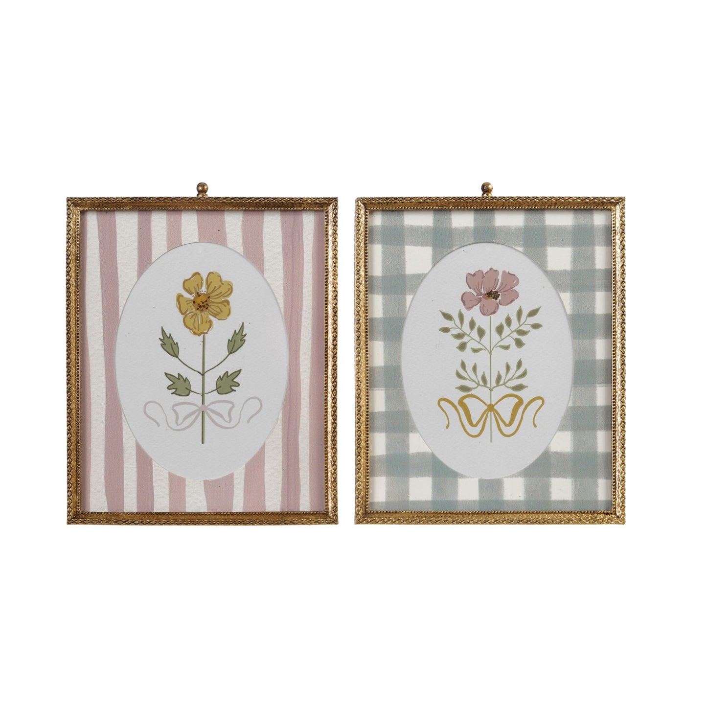 Pewter Framed Glass Wall Decor, Feathered Farmhouse