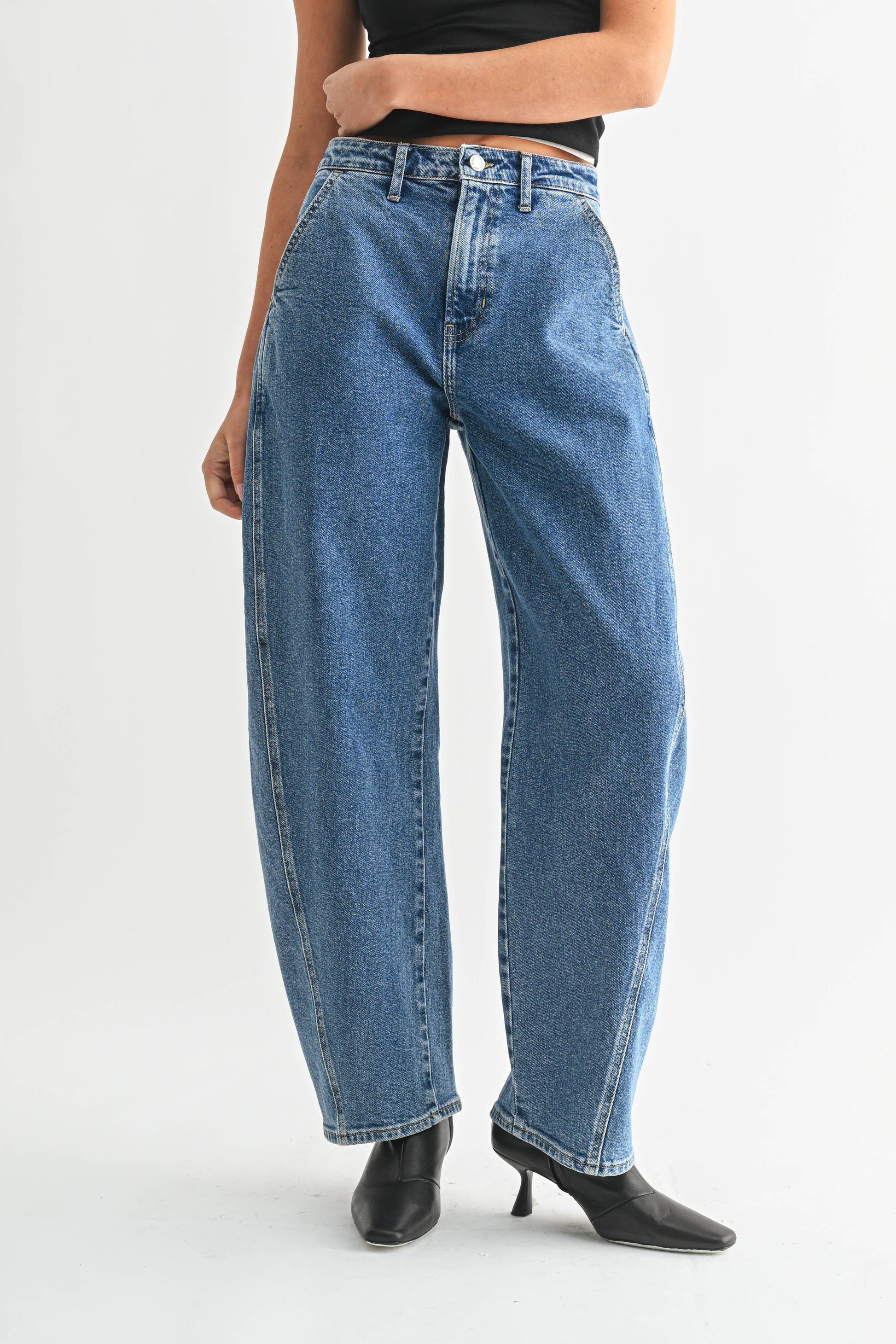 Stretch Trouser Barrel Jean, Feathered Farmhouse