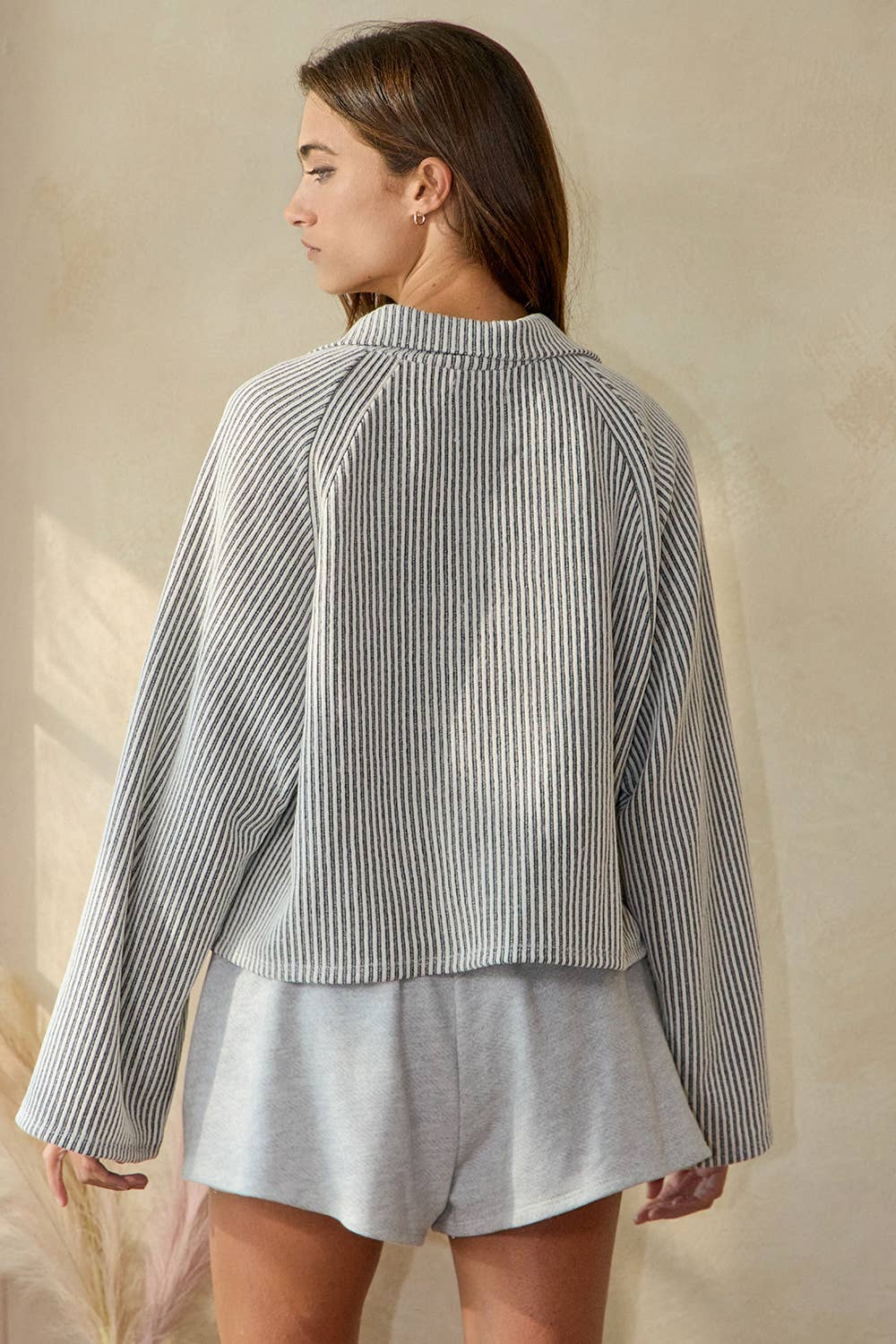 Ribbed Semi Crop Top, Feathered Farmhouse
