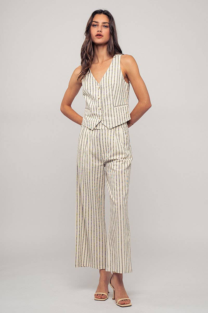 Faded Pinstripe Trousers, The Feathered Farmhouse