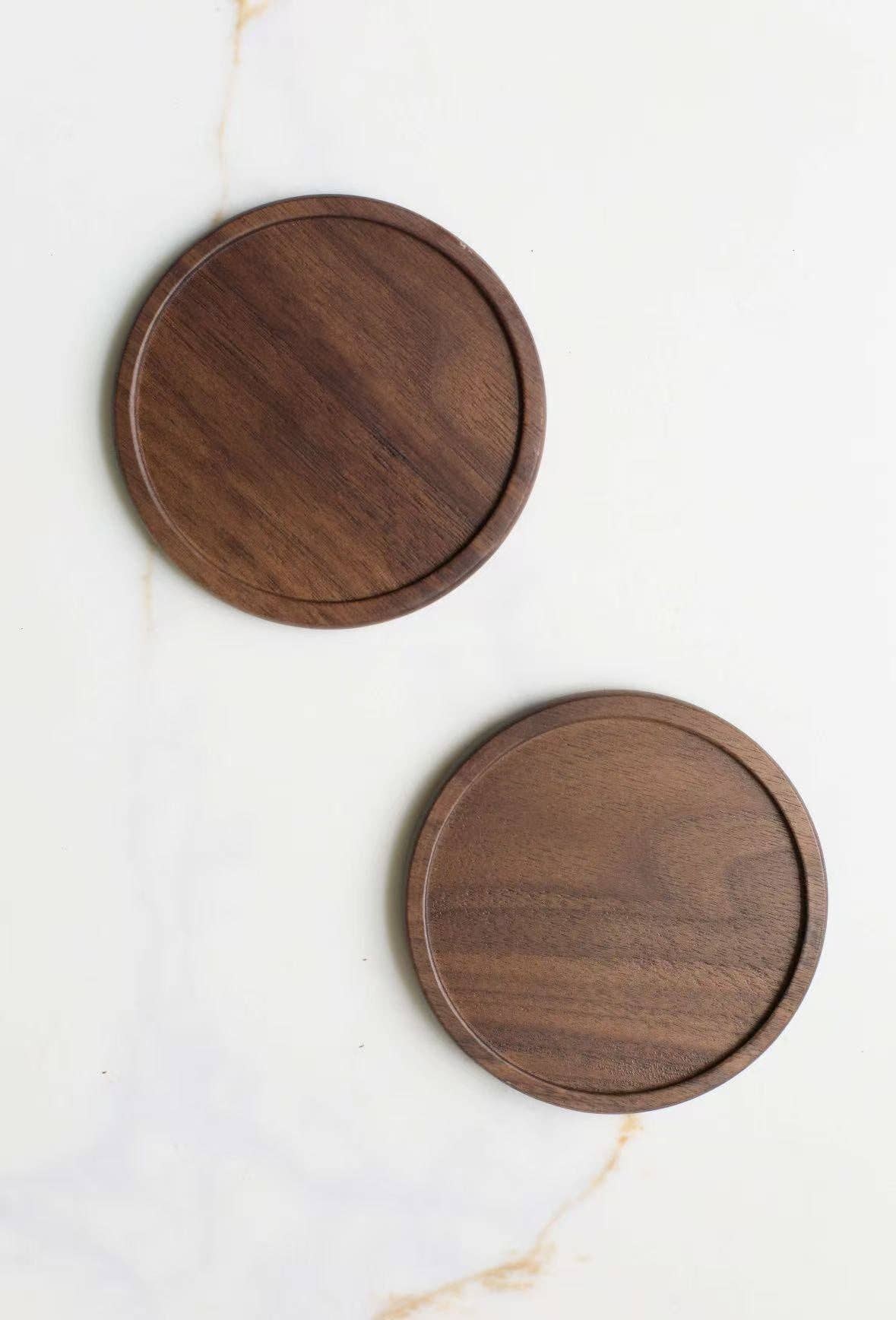 Round Wood Coasters, Feathered Farmhouse