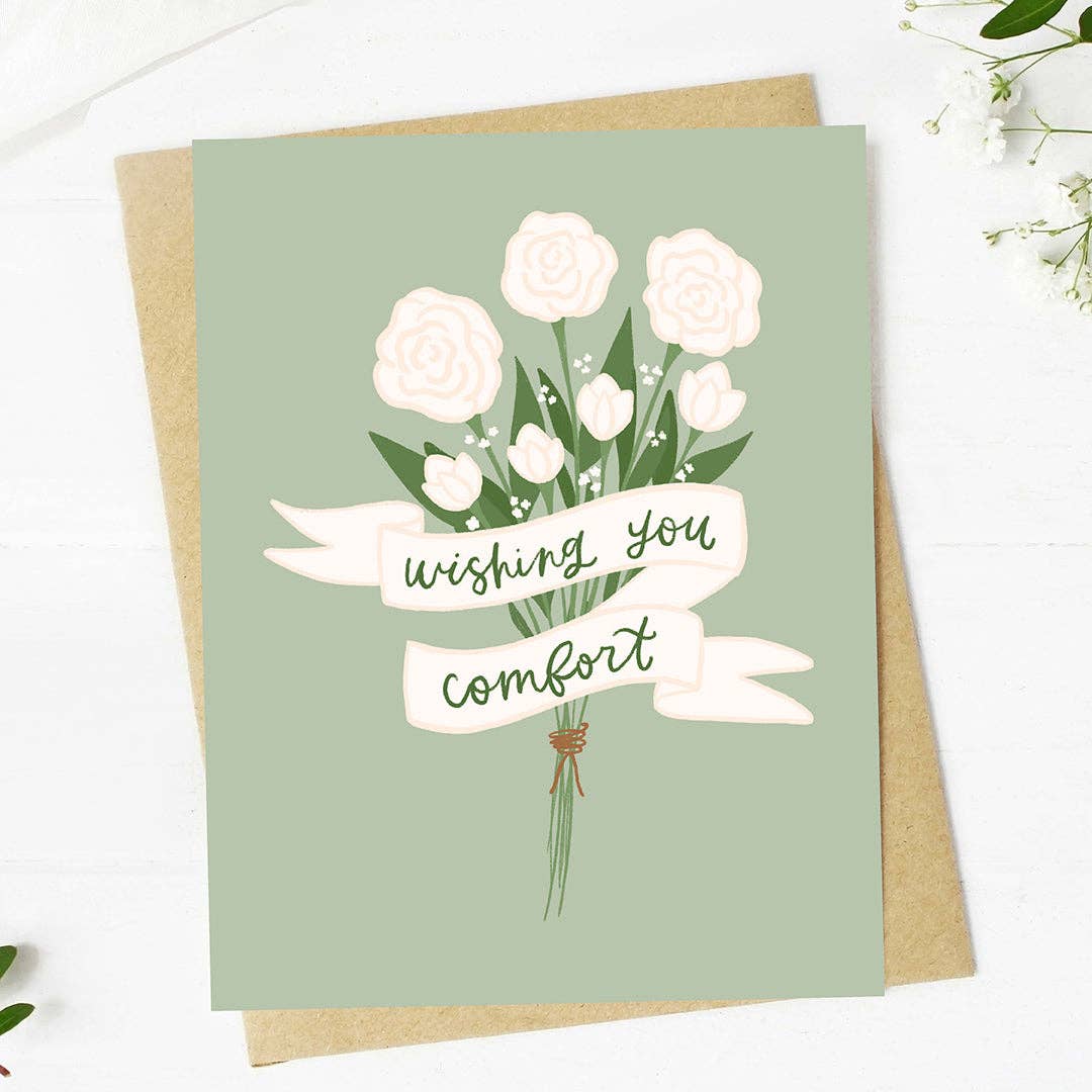 Wishing You Comfort Sympathy Card, Feathered Farmhouse