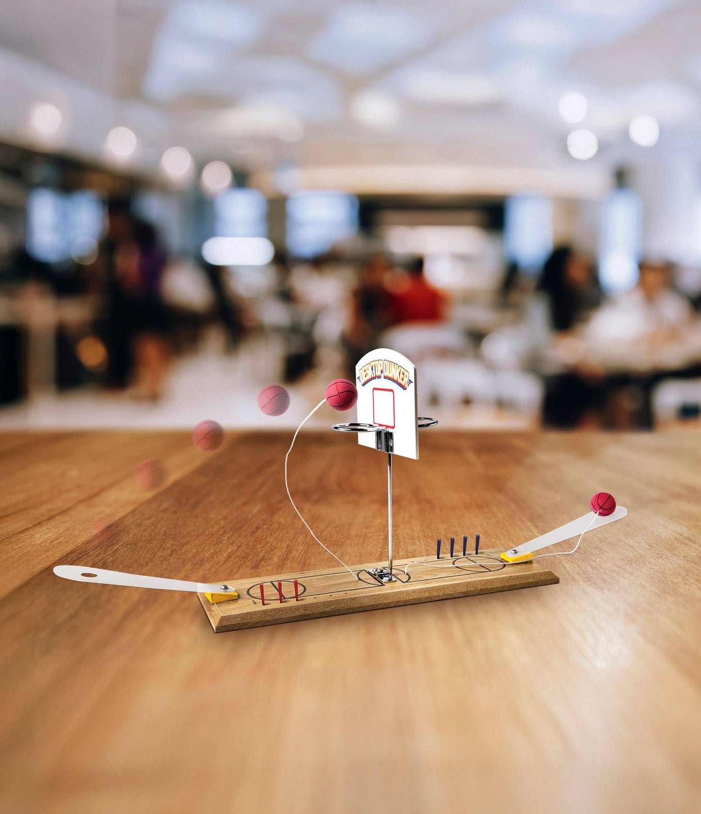 Desktop Dunker Basketball Wooden Mini Game, Feathered Farmhouse