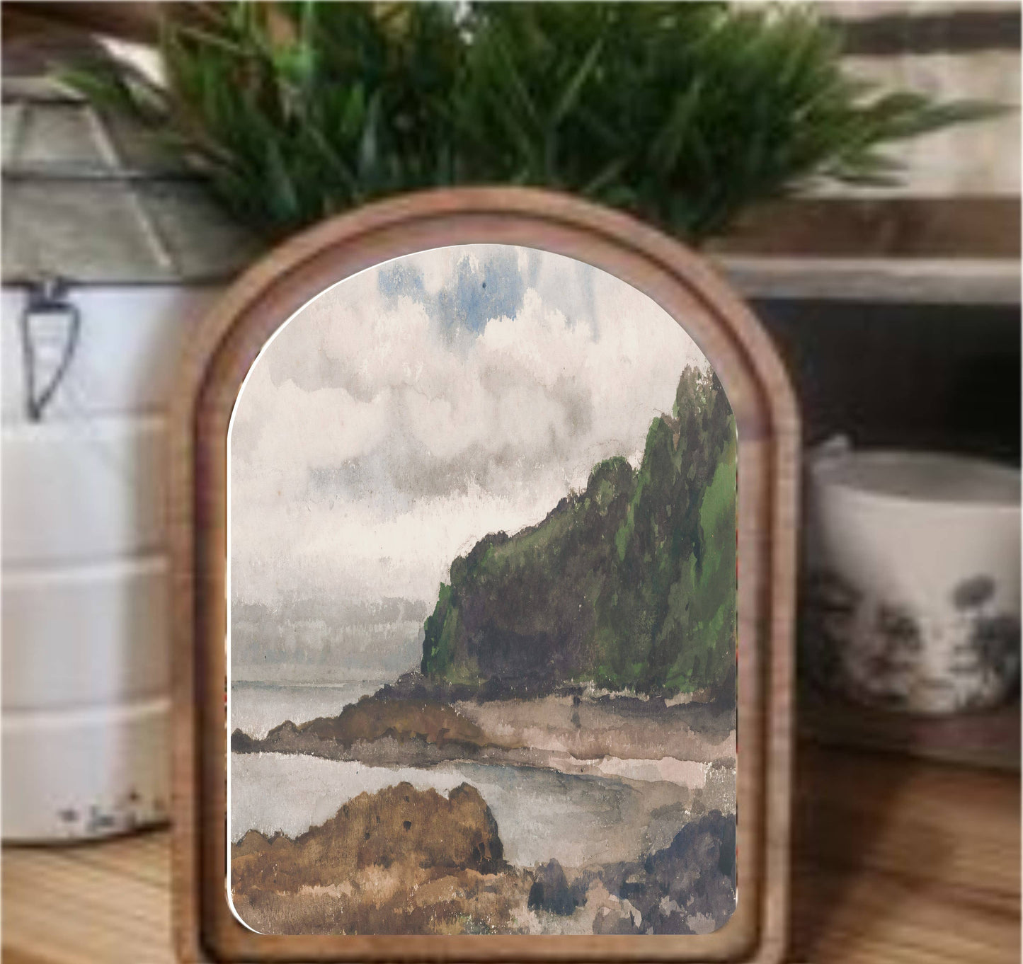 Summer Coast Framed Art Arch Top, Feathered Farmhouse