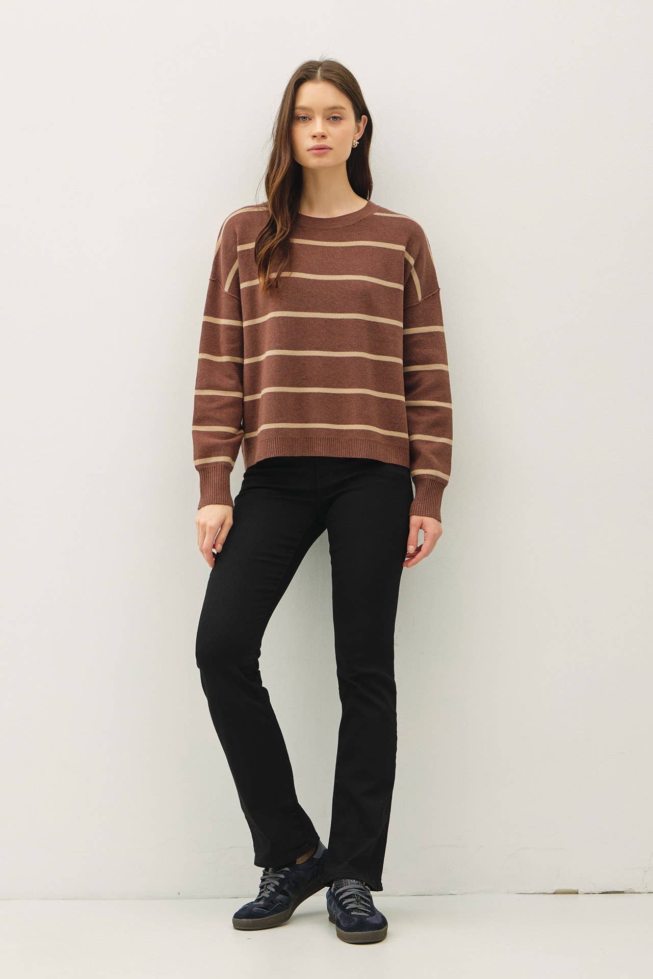 Stripe Crewneck Sweater, Feathered Farmhouse