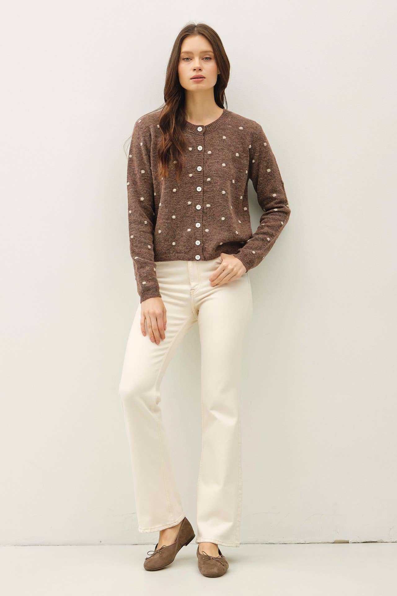 Polka Dots Sweater Cardigan, Feathered Farmhouse
