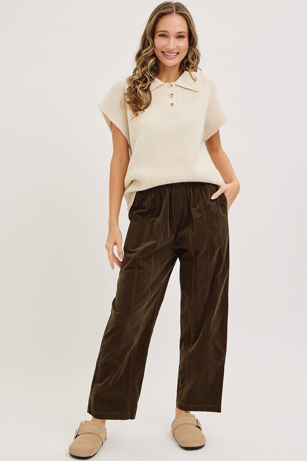 Casual Corduroy Pants, Feathered Farmhouse
