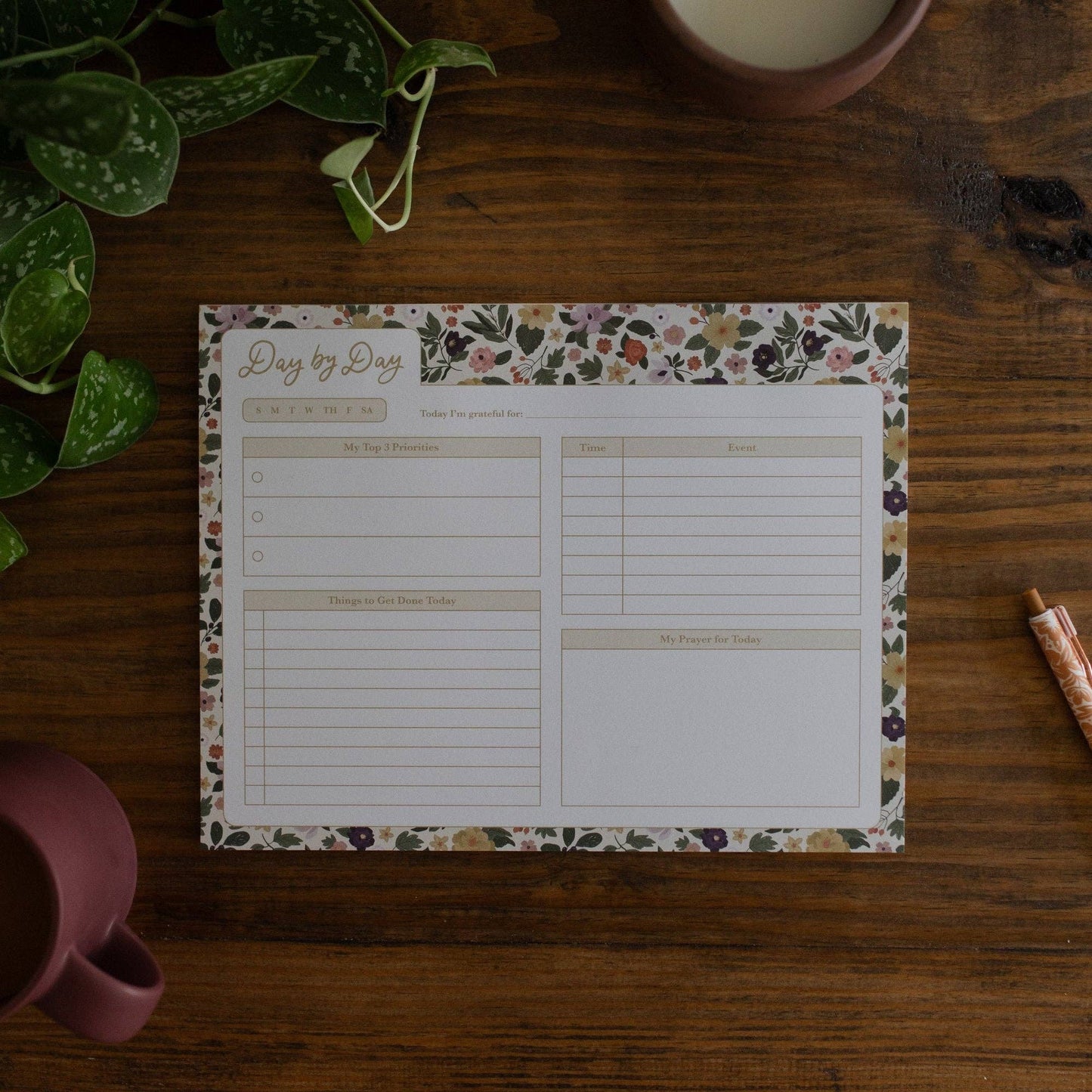 Day by Day Magnolia Floral Notepad, The Feathered Farmhouse