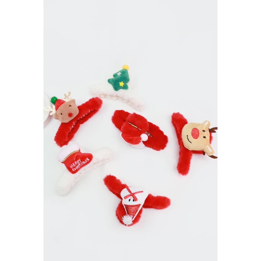 Christmas Characters Fur Hair Claw