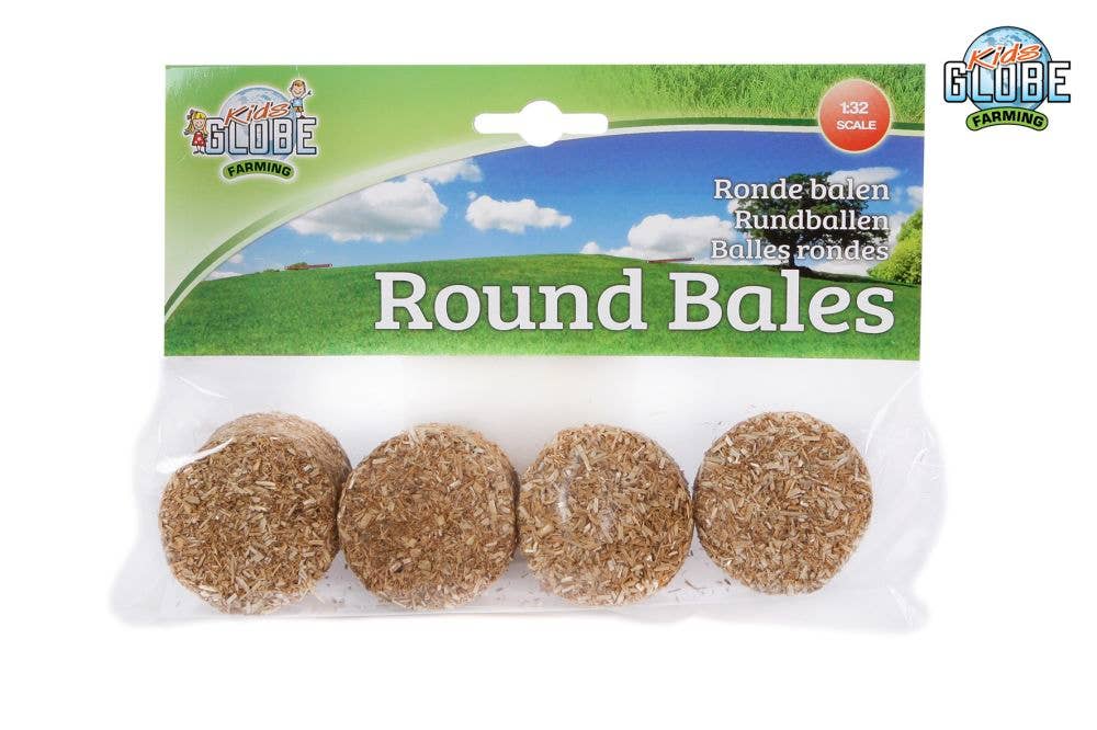 1:32 Scale 4 Piece Round Straw Bales Toy Set