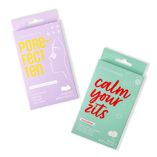 Lemon Lavender Pore the Win Cleansing Nose Strips & Acne Patches, Feathered Farmhouse