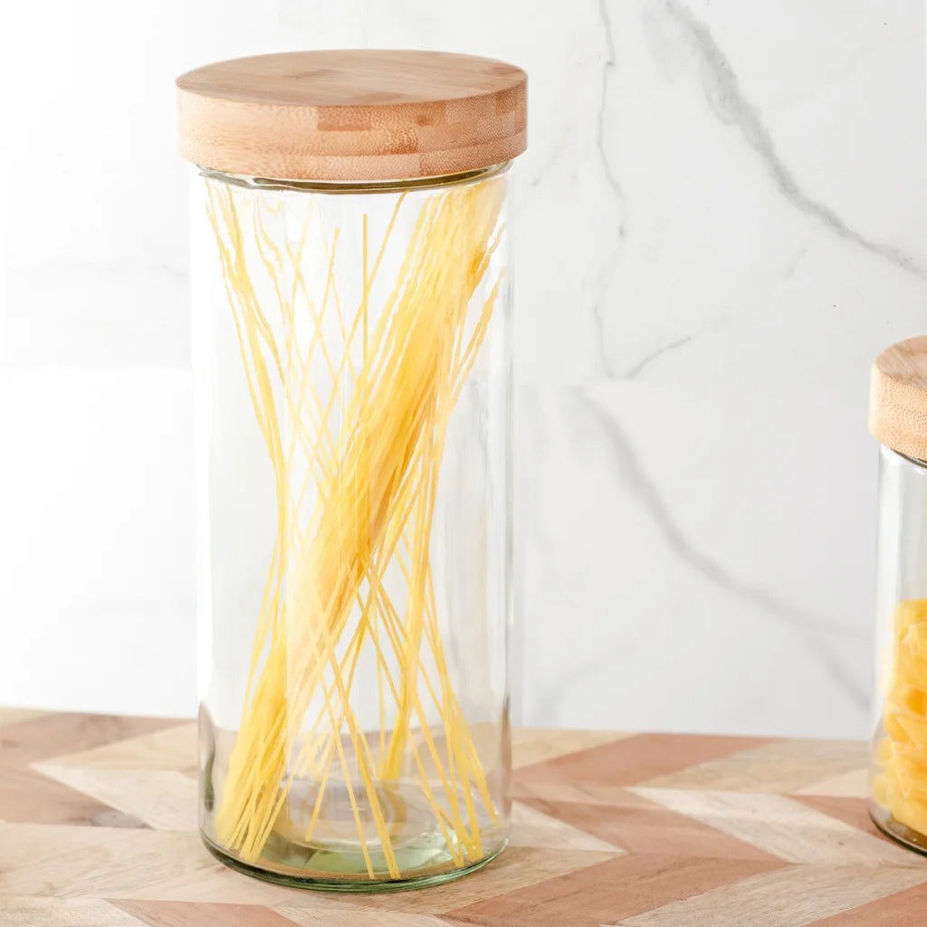 Bamboo Lid Glass Jar, The Feathered Farmhouse