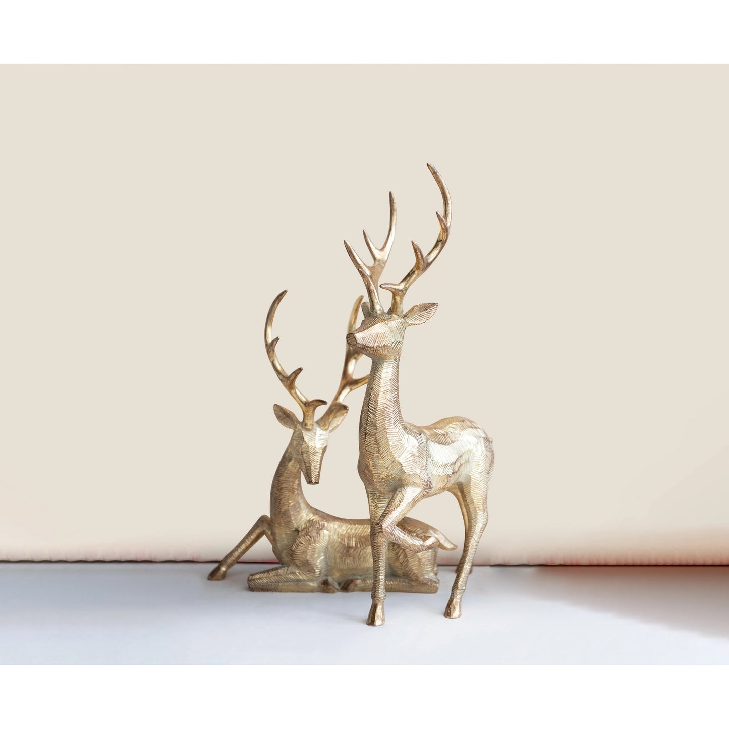 Gold Resin Deer, Feathered Farmhouse