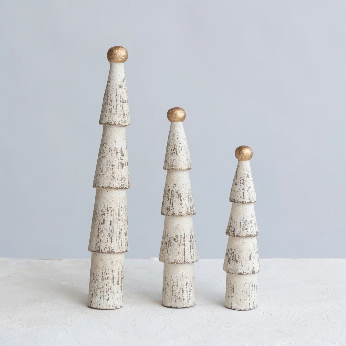 Gold Top Paper Mache Trees, The Feathered Farmhouse