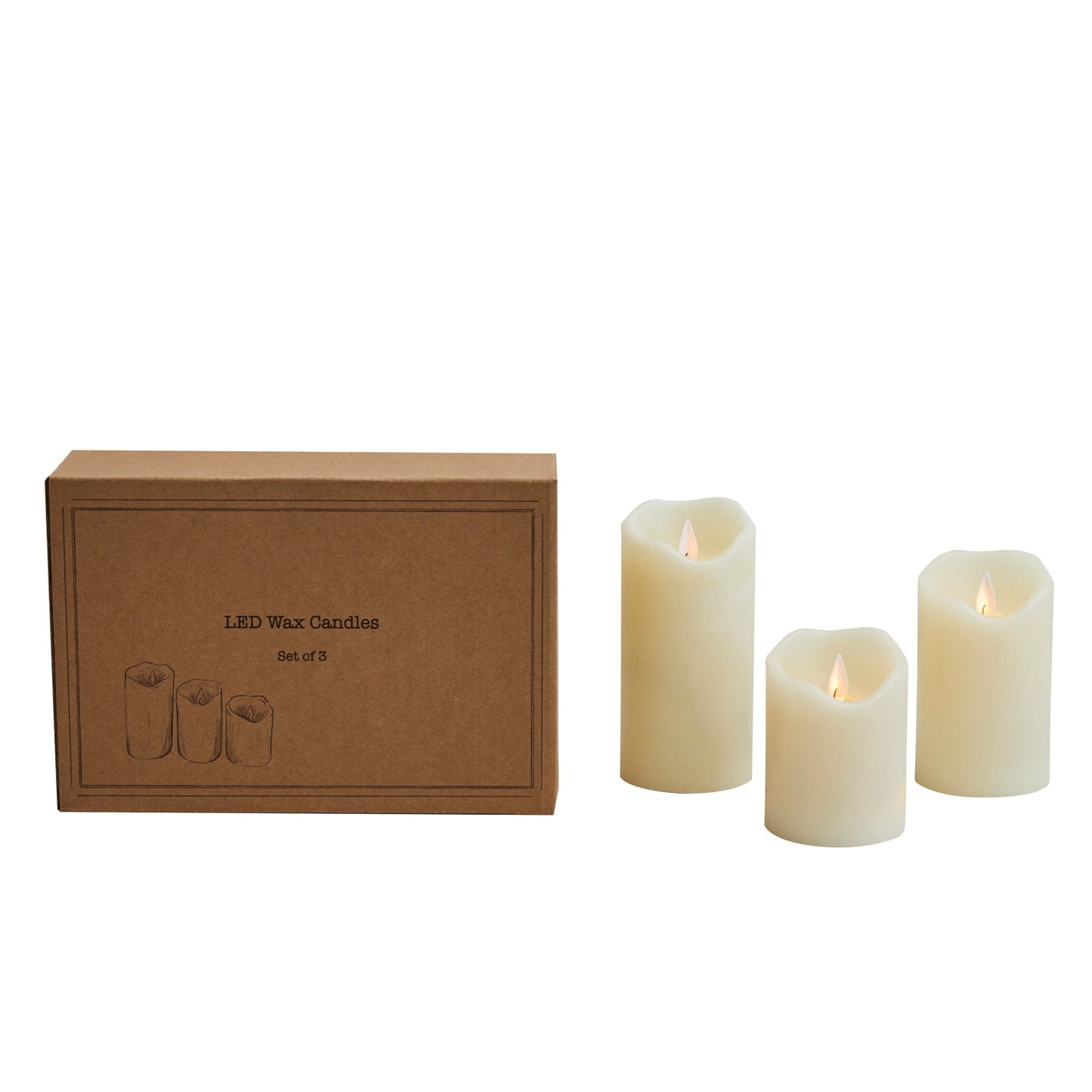 Flameless Wax Pillar Candles, The Feathered Farmhouse