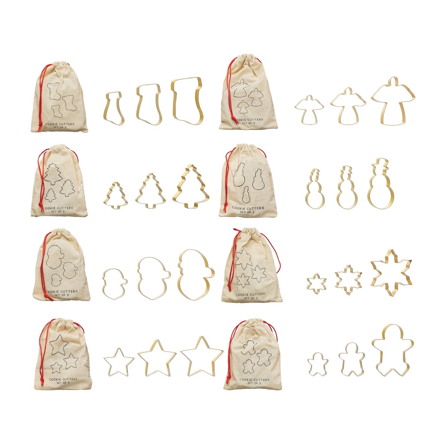 Gold Christmas Cookie Cutters, The Feathered Farmhouse