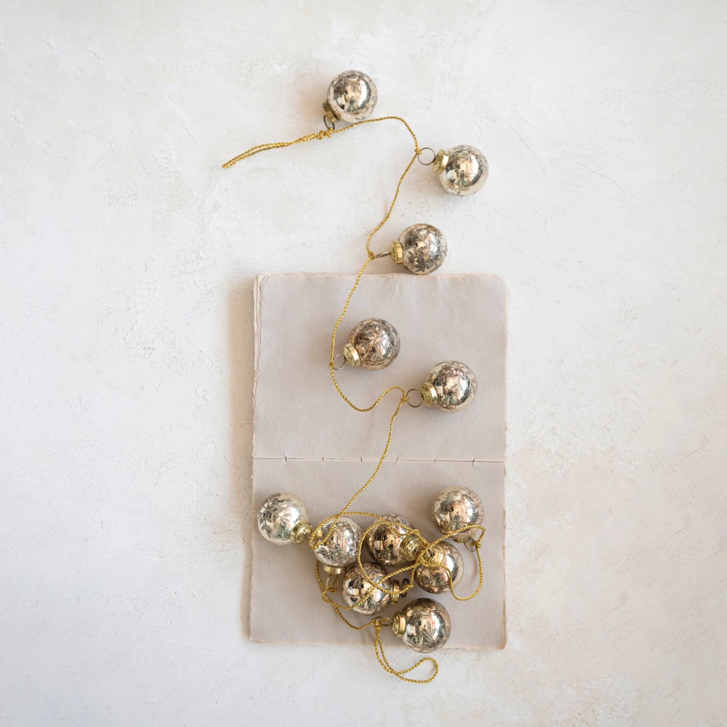 Etched Glass Ball Ornament Garland, The Feathered Farmhouse