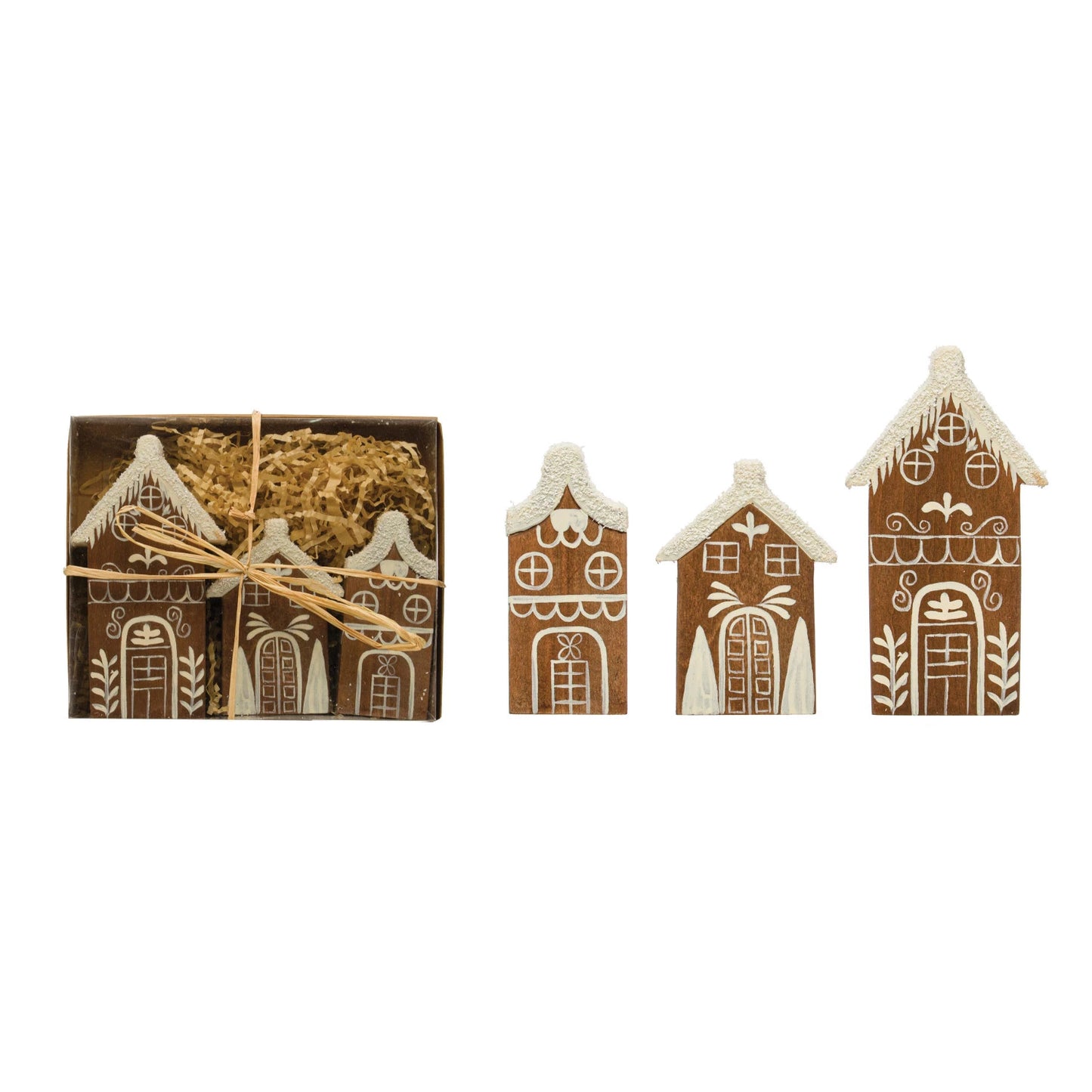 Pine Houses w/ Snow, The Feathered Farmhouse