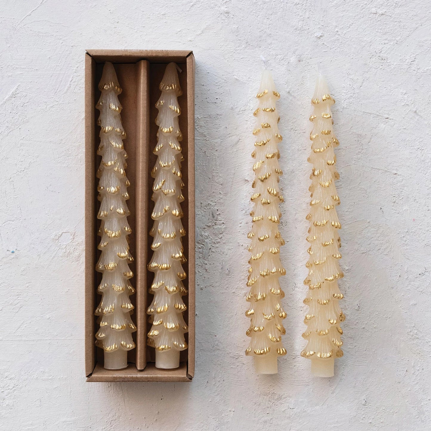 Eggnog Gold Tip Tree Tapers, The Feathered Farmhouse