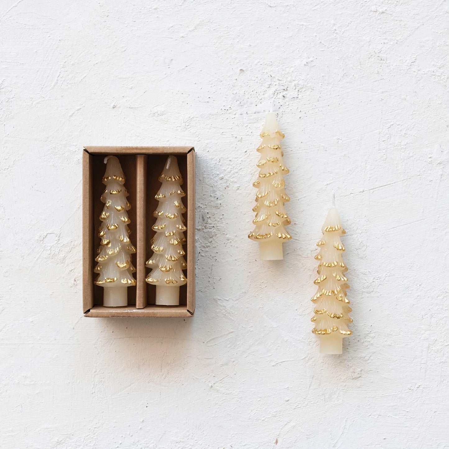 Eggnog Gold Tip Tree Tapers, The Feathered Farmhouse
