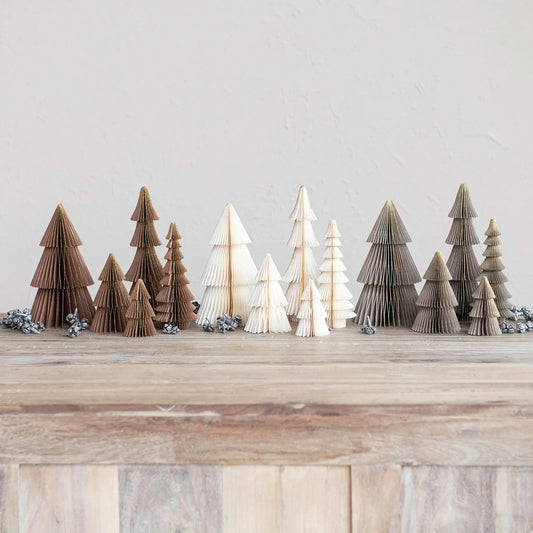 Paper Folding Honeycomb Trees w/ Gold Glitter