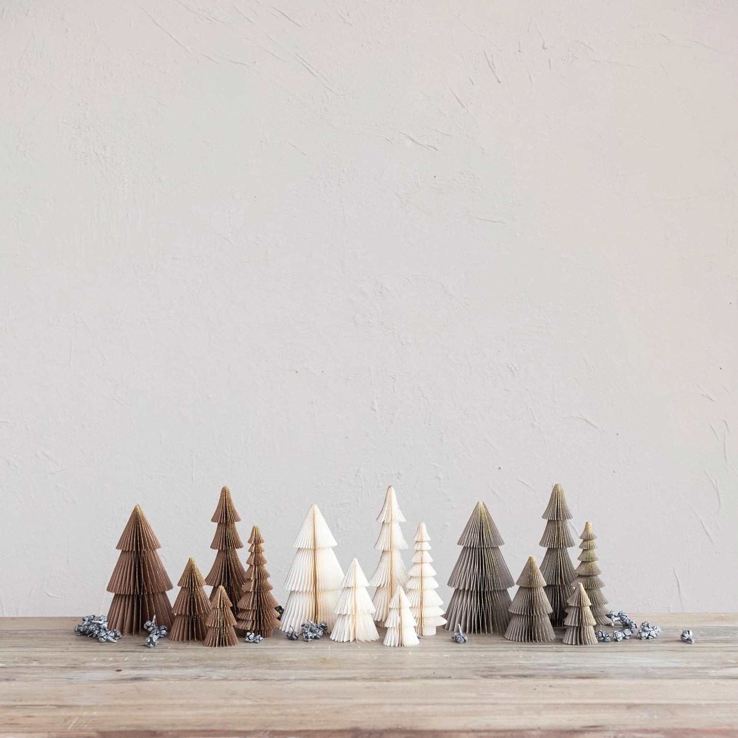 Paper Folding Honeycomb Trees w/ Gold Glitter