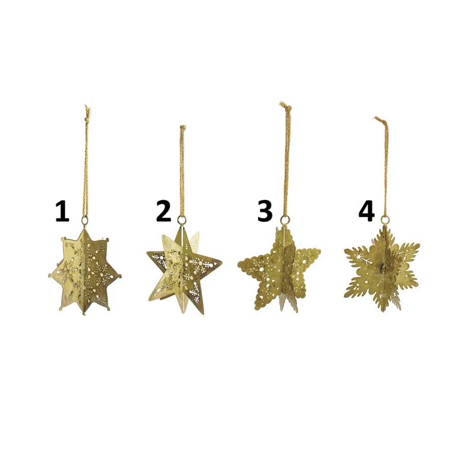 Metal 3D Snowflake Ornament, Feathered Farmhouse