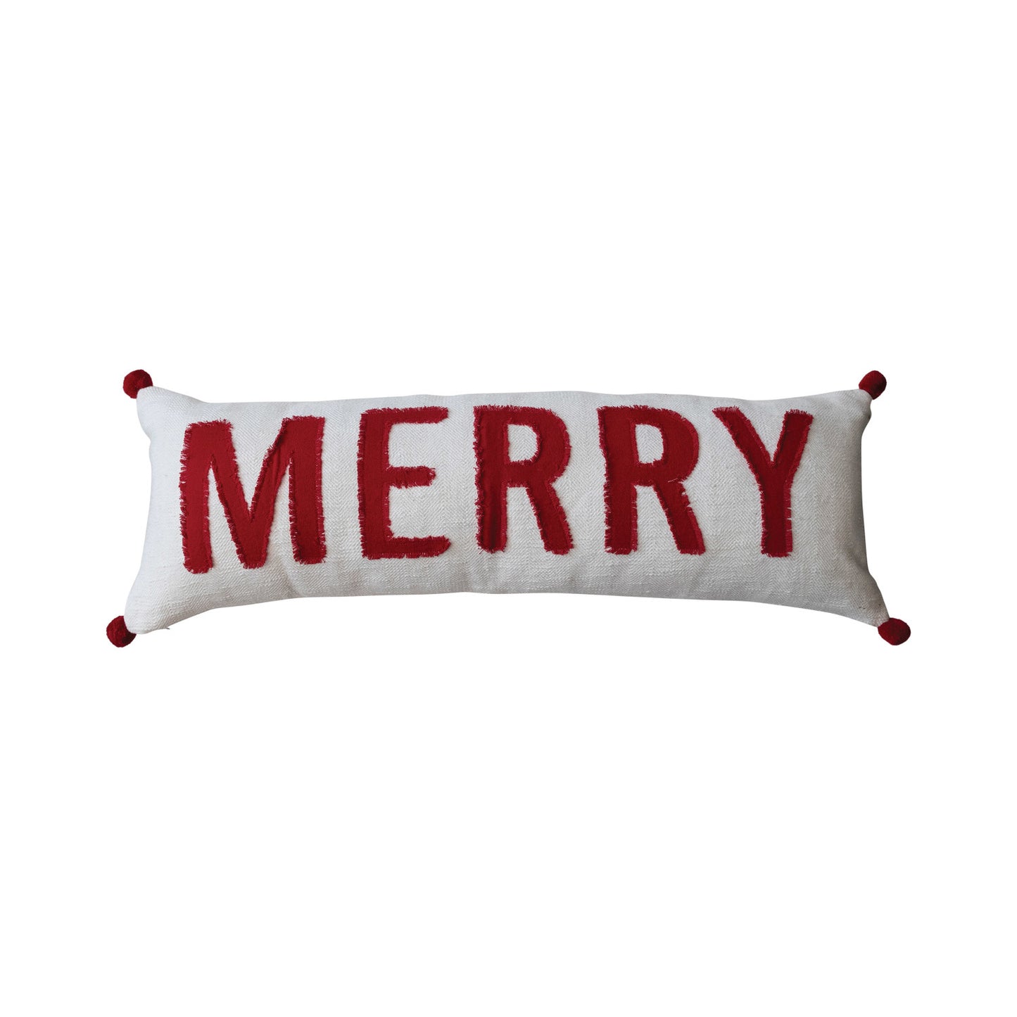 Woven Cotton Lumbar Pillow "Merry", Feathered Farmhouse