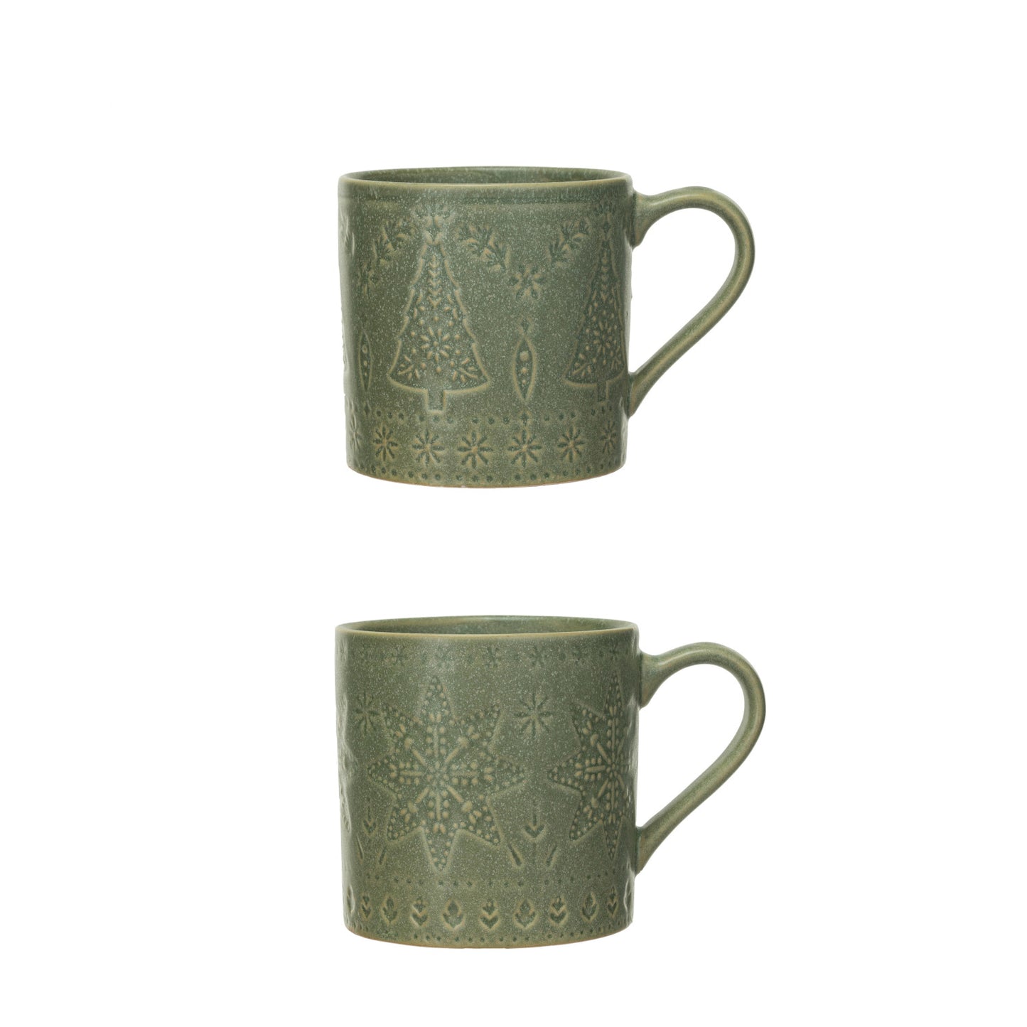 Debossed Stoneware Mug, Feathered Farmhouse