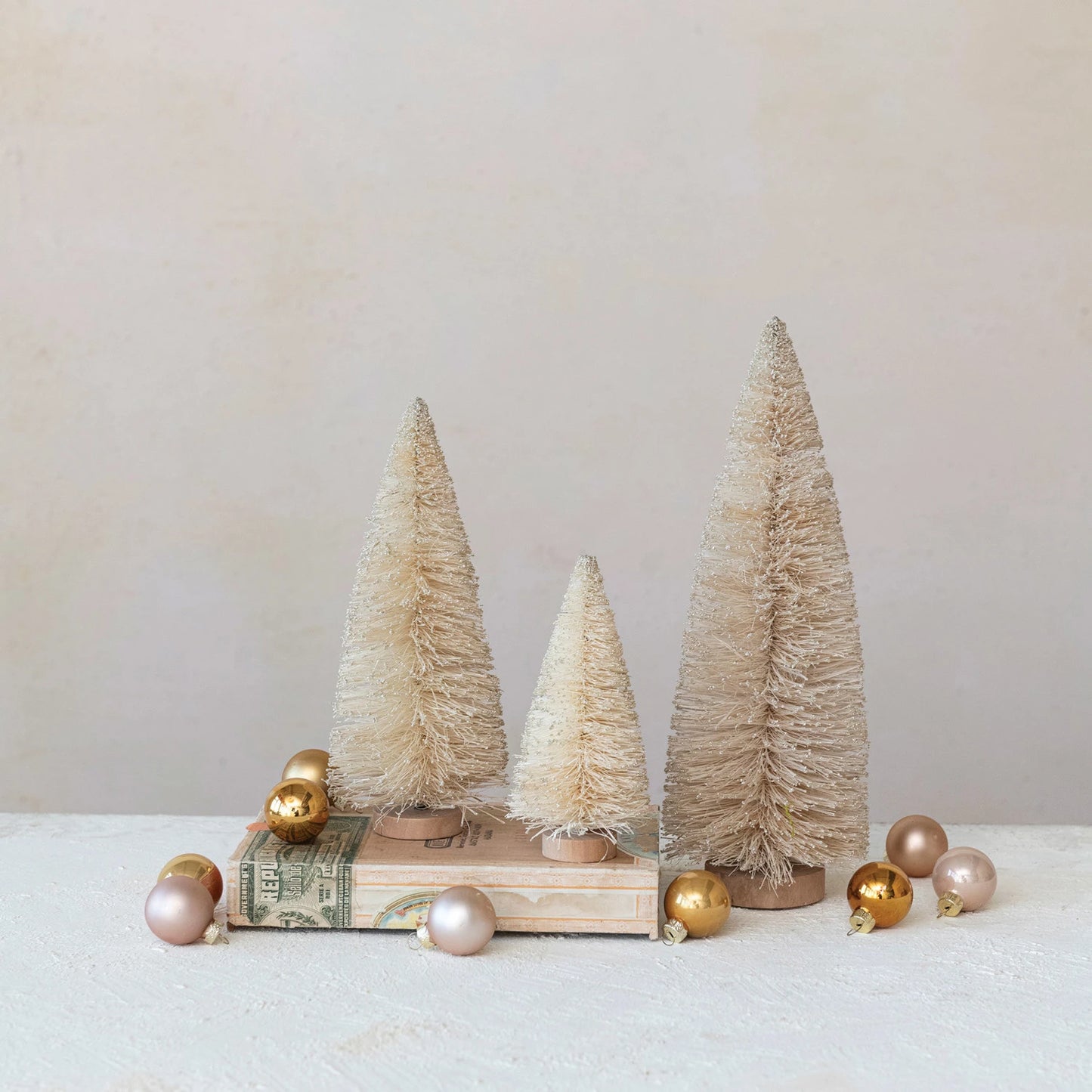 Cream + Silver Sisal Bottle Brush Trees, The Feathered Farmhouse