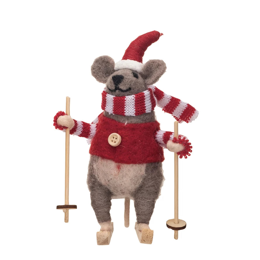 Felt Skiing Mouse, The Feathered Farmhouse