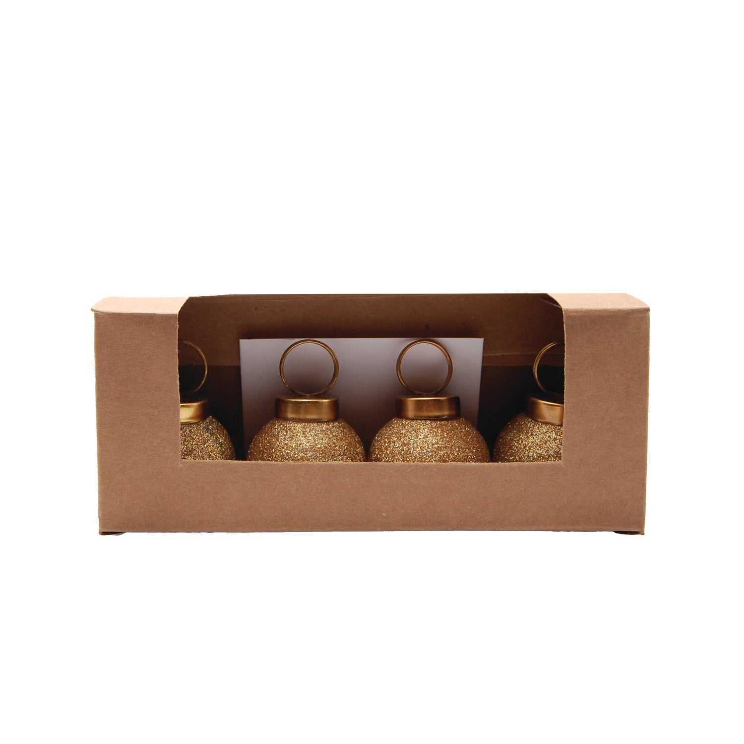 Glass Ball Ornament Card/Photo Holders with 12 Cards, Feathered Farmhouse