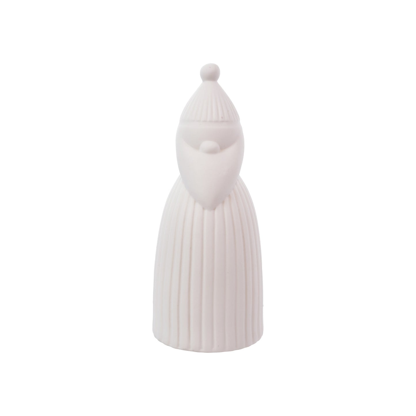Stoneware Bisque Santa Shaped LED Light, Feathered Farmhouse