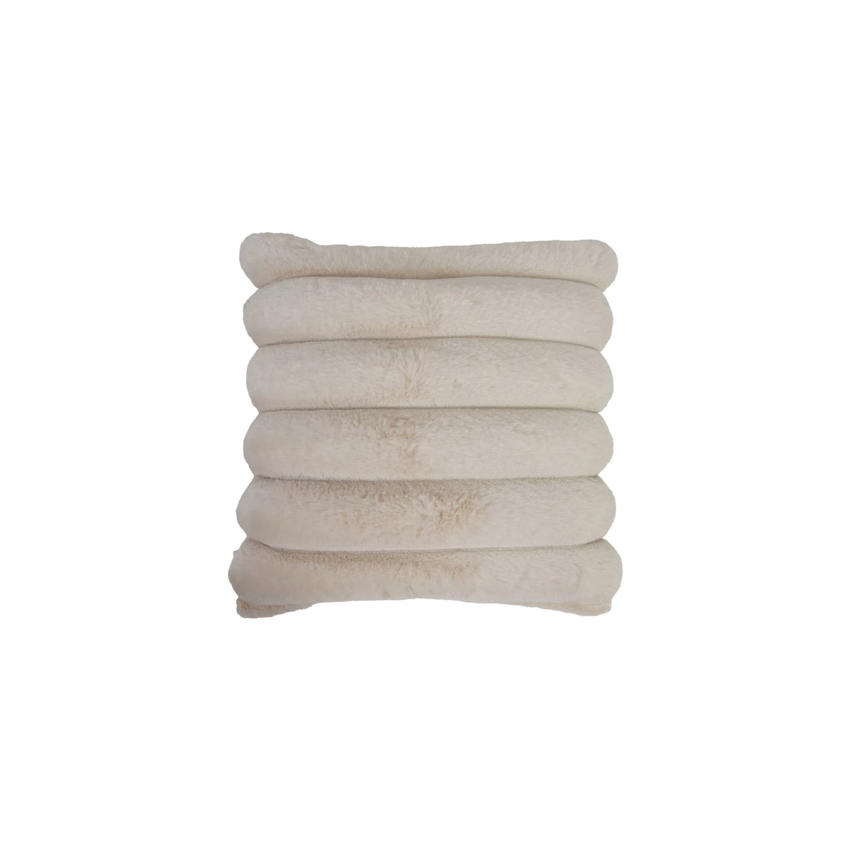 Cream Faux Fur Pillow, Feathered Farmhouse
