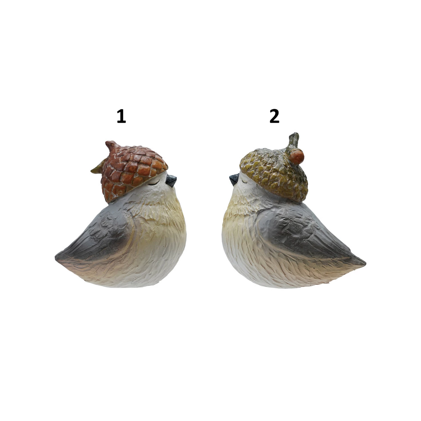 Resin Bird with Acorn Hat
