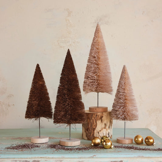 Sisal Bottle Brush Tree with Wood Base