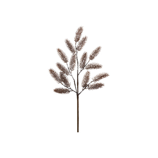 Faux Pine Stem with Glitter, Feathered Farmhouse