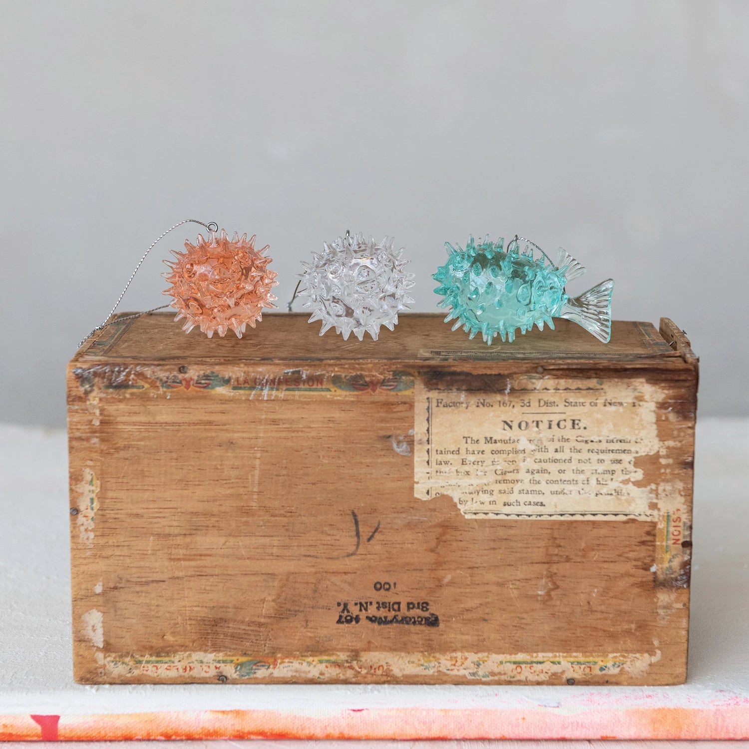 Resin Puffer Fish Ornament, Feathered Farmhouse