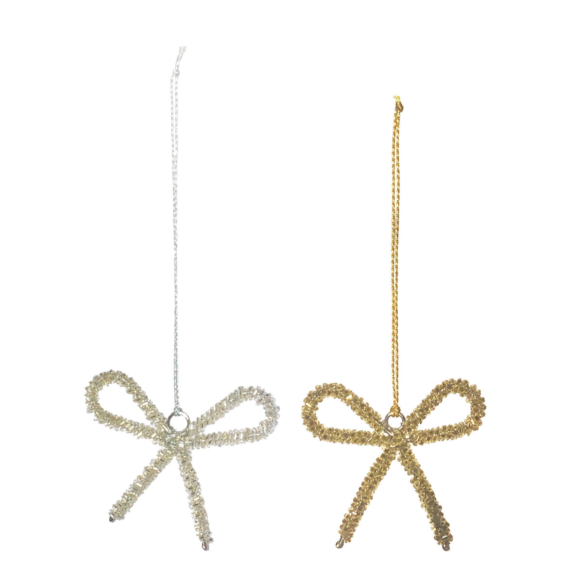 Beaded Bow Ornament, Feathered Farmhouse