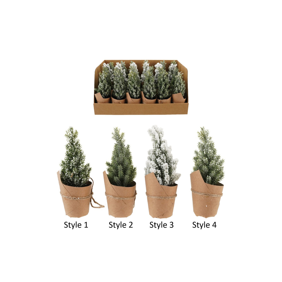 Faux Trees in Paper Wrapped Pot, Feathered Farmhouse