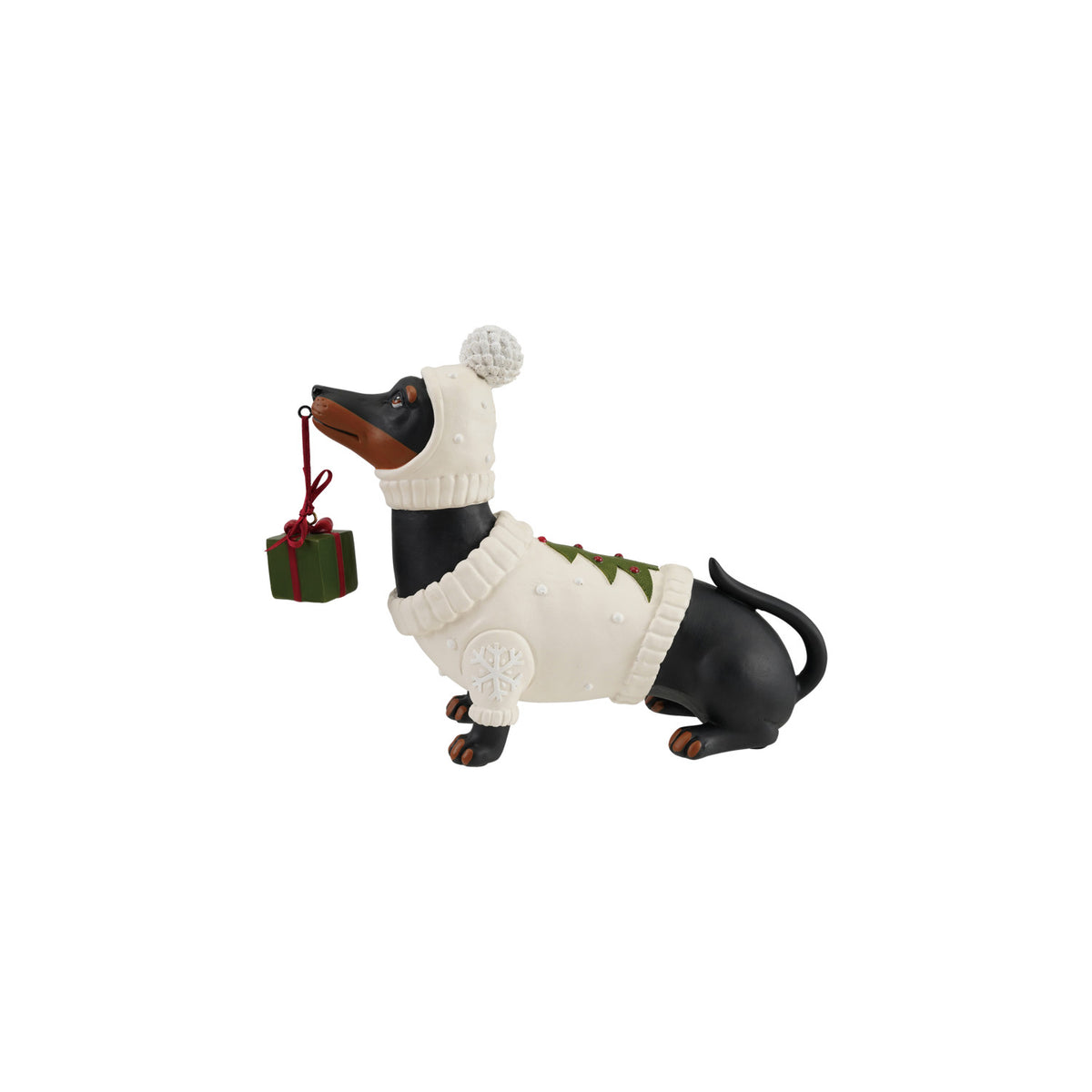 Dachshund in Holiday Sweater, Feathered Farmhouse
