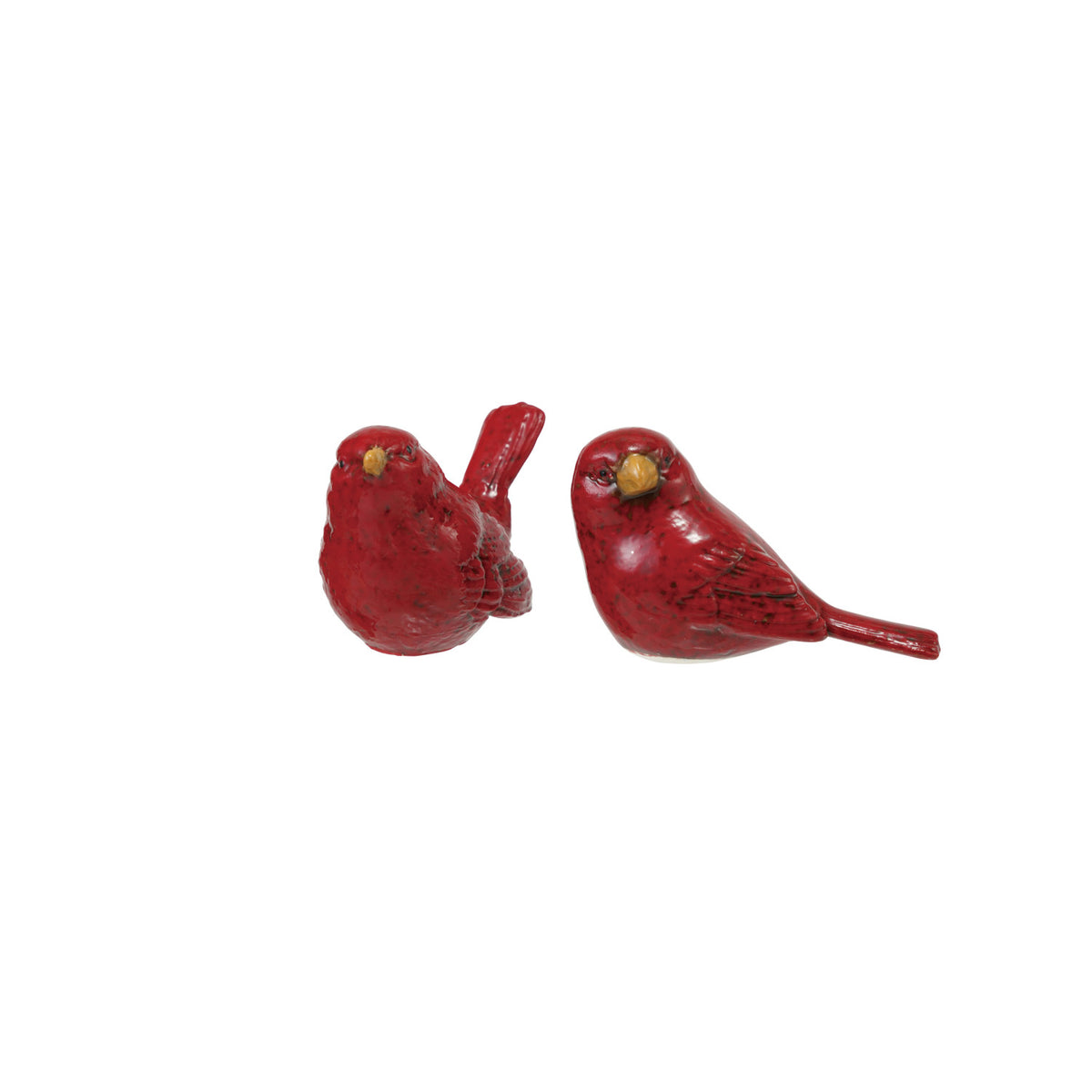 Red Ceramic Bird, Feathered Farmhouse
