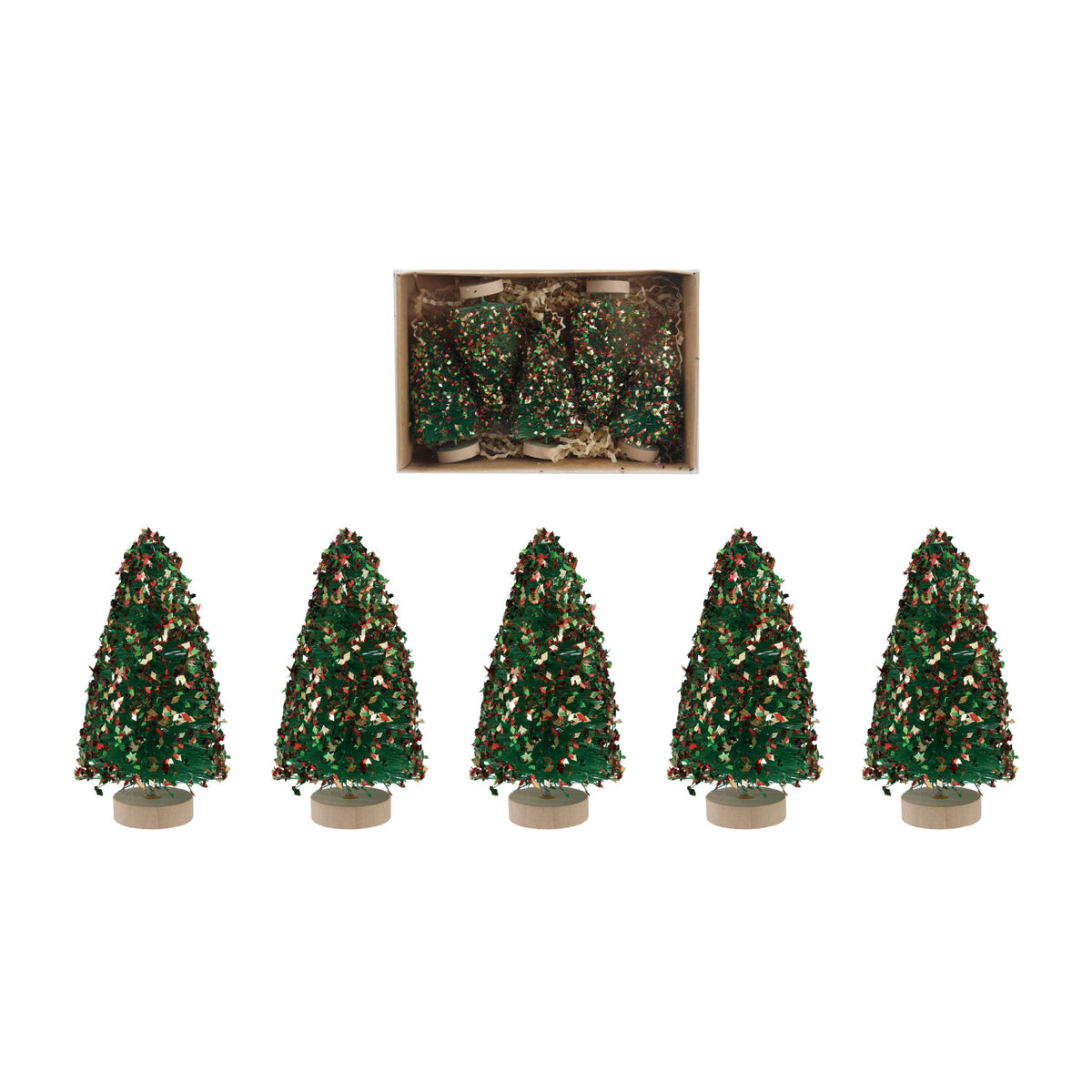 Glitter Bottle Brush Tree, Feathered Farmhouse